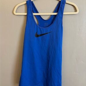 Blue Nike Sleeveless Scoop Neck Tank Top
